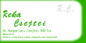 reka csejtei business card